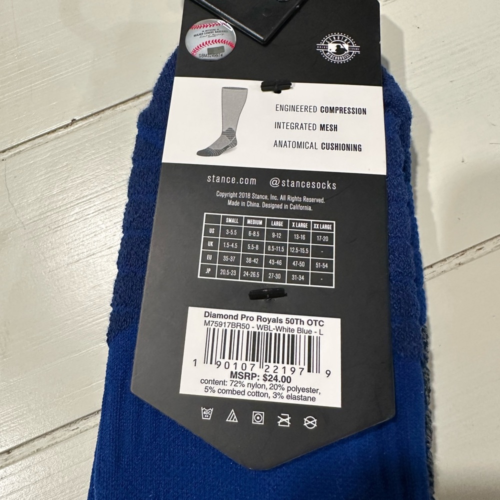 Stance Blue and White Athletic Socks - KC Royals - Picture 2 of 2